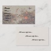 Cartes de visite de fleurs d'oiseaux de colibri de (Devant / Derrière)