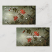 Cartes de visite de fleurs et de colibris de (Devant / Derrière)