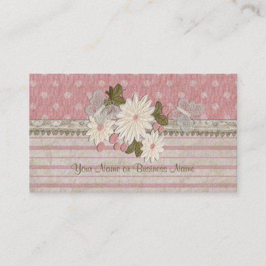 Cartes de visite de fleurs et de papillons (Devant)