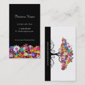 Cartes de visite de fleurs joueuses (Devant / Derrière)