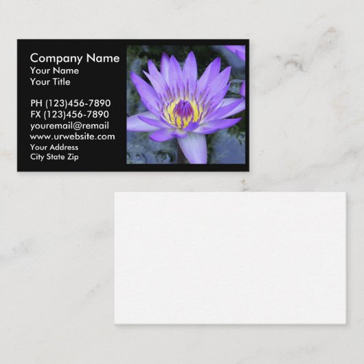 Cartes de visite de fleurs Lotus (Devant / Derrière)