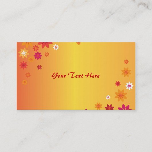 Cartes de visite de fleurs orange (Devant)