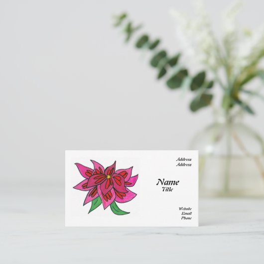 Cartes de visite de fleurs roses (Debout devant)