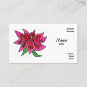 Cartes de visite de fleurs roses (Devant)