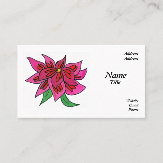 Cartes de visite de fleurs roses (Devant)