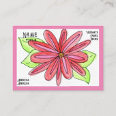 Cartes de visite de fleurs roses (Devant)