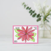 Cartes de visite de fleurs roses (Debout devant)