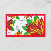 Cartes de visite de fleurs rouges (Devant)