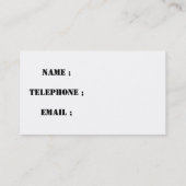 Cartes de visite de formation personnelle (Dos)