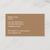 Cartes de visite de formation professionnelle des  (Dos)