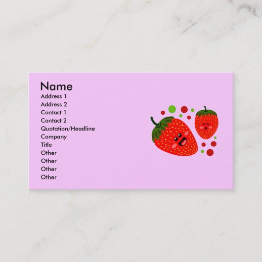 Cartes de visite de fraise (Devant)