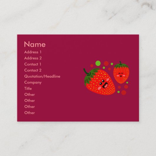 Cartes de visite de fraises (Devant)