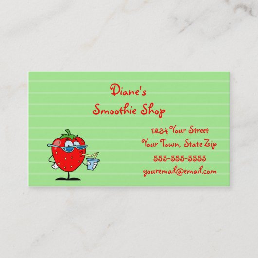Cartes de visite de fraises (Devant)