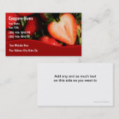 Cartes de visite de fraises de nourriture (Devant / Derrière)