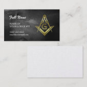 Cartes de visite de Freemason | Aquarelle noire et (Devant / Derrière)