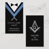 Cartes de visite de Freemason | Modèle maçonnique (Devant / Derrière)