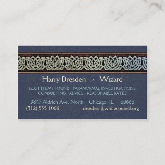 Cartes de visite de frontière de Knotwork, style D (Devant)