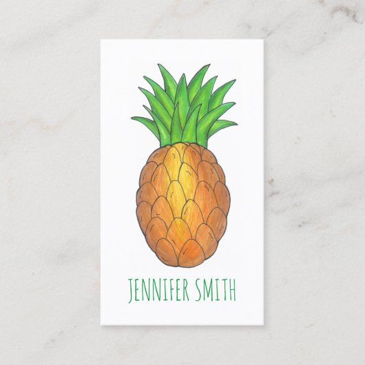 Cartes de visite de fruits d'ananas tropicaux (Devant)