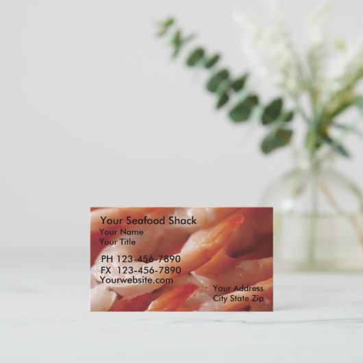 Cartes de visite de fruits de mer (Debout devant)