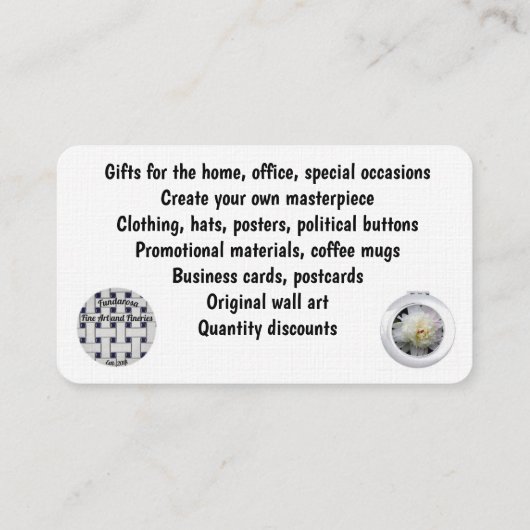 Cartes de visite de Fundarosa (Dos)