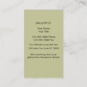 Cartes de visite de galerie d'art (Dos)