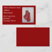 Cartes de visite de gants de boxe (Devant / Derrière)