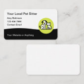 Cartes de visite de garde d'animaux tendance Desig (Devant / Derrière)