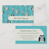 Cartes de visite de garde de hiboux d'hiver (Devant / Derrière)