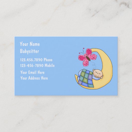 Cartes de visite de garde d'enfants (Devant)