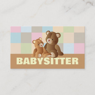 Cartes de visite de garde d'enfants