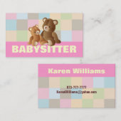 Cartes de visite de garde d'enfants (Devant / Derrière)