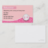 Cartes de visite de garde d'enfants (Devant / Derrière)