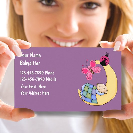 Cartes de visite de garde d'enfants