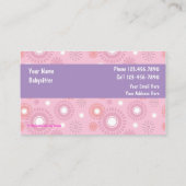 Cartes de visite de garde d'enfants (Dos)