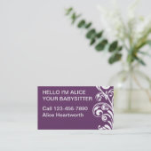 Cartes de visite de garde d'enfants simples (Debout devant)