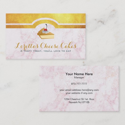 Cartes de visite de gâteau au fromage (Devant / Derrière)