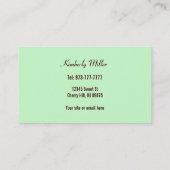 Cartes de visite de gâteau de couche-culotte (Dos)