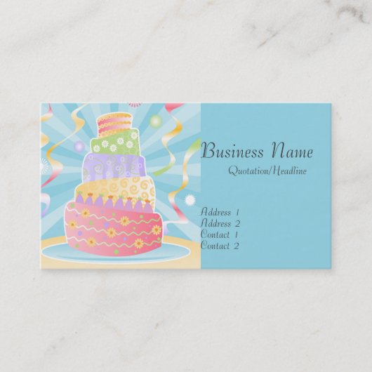 Cartes de visite de gâteau de partie (Devant)