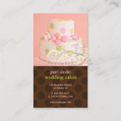 cartes de visite de gâteau mariage rose/chocolat (Dos)