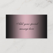 Cartes de visite de gâteau Mariage rose et noir (Dos)