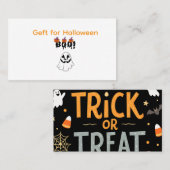Cartes de visite de Geft pour la journée d'Hallowe (Devant / Derrière)