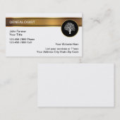 Cartes de visite de généalogiste (Devant / Derrière)