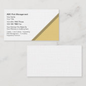 Cartes de visite de gestion des risques (Devant / Derrière)