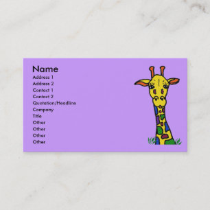 cartes de visite de girafe d'amusement