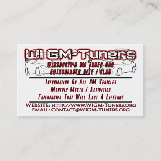 Cartes de visite de GM-Tuners de WI (Devant)
