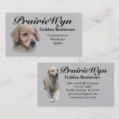 Cartes de visite de golden retriever de PrairieWyn (Devant / Derrière)