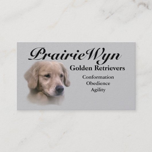 Cartes de visite de golden retriever de PrairieWyn (Devant)