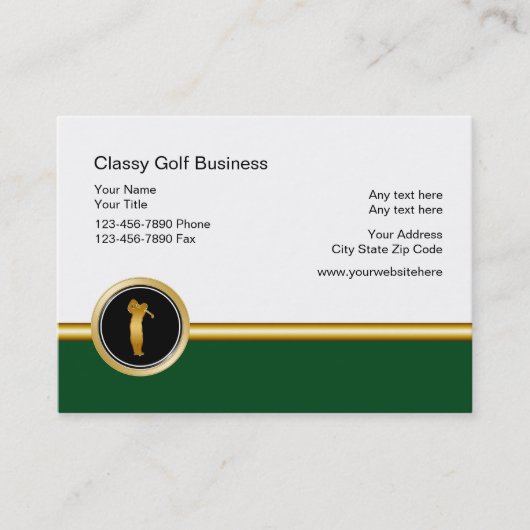 Cartes de visite de golf classe (Devant)