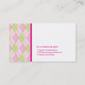 cartes de visite de golf des dames d'Arygle (Dos)