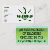 CARTES DE VISITE DE GOLFAHOLIC (Devant / Derrière)